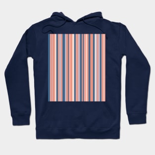 Vertical stripped design in trendy blush pink and blue tones Hoodie